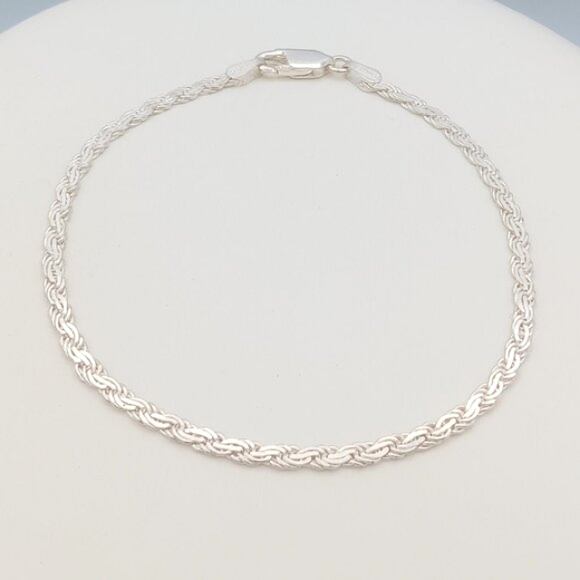 MILOR Italy 925 Sterling Silver French Link Chain Bracelet - Picture 2 of 13